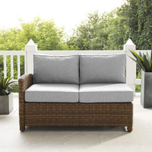 Load image into Gallery viewer, Bradenton Outdoor Wicker Sectional Left Side Loveseat Gray/Weathered Brown