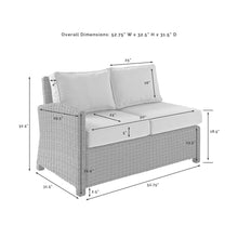 Load image into Gallery viewer, Bradenton Outdoor Wicker Sectional Left Side Loveseat Gray/Weathered Brown