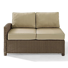 Load image into Gallery viewer, Bradenton Outdoor Wicker Sectional Left Side Loveseat Sand/Weathered Brown