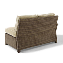 Load image into Gallery viewer, Bradenton Outdoor Wicker Sectional Left Side Loveseat Sand/Weathered Brown