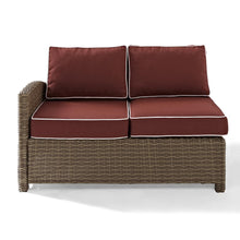 Load image into Gallery viewer, Bradenton Outdoor Wicker Sectional Left Side Loveseat Sangria/Weathered Brown