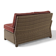Load image into Gallery viewer, Bradenton Outdoor Wicker Sectional Left Side Loveseat Sangria/Weathered Brown