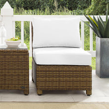 Load image into Gallery viewer, Bradenton Outdoor Sectional Center Chair - Sunbrella White/Weathered Brown