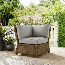 Load image into Gallery viewer, Bradenton Outdoor Wicker Sectional Corner Chair Gray/Weathered Brown