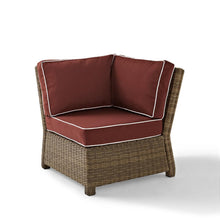 Load image into Gallery viewer, Bradenton Outdoor Wicker Sectional Corner Chair Sangria/Weathered Brown