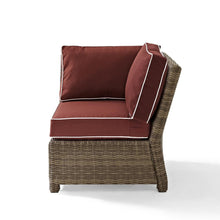 Load image into Gallery viewer, Bradenton Outdoor Wicker Sectional Corner Chair Sangria/Weathered Brown