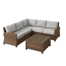 Load image into Gallery viewer, Bradenton 4Pc Outdoor Wicker Sectional Set Gray/Weathered Brown