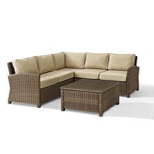 Load image into Gallery viewer, Bradenton 4Pc Outdoor Wicker Sectional Set Sand/Weathered Brown