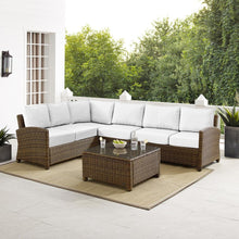 Load image into Gallery viewer, Bradenton 5Pc Outdoor Sectional Set - Sunbrella White/Weathered Brown