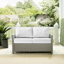 Load image into Gallery viewer, Bradenton Outdoor Loveseat - Sunbrella White/Gray