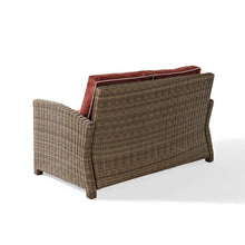 Load image into Gallery viewer, Bradenton Outdoor Wicker Loveseat Sangria/Weathered Brown