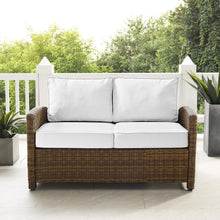 Load image into Gallery viewer, Bradenton Outdoor Loveseat - Sunbrella White/Weathered Brown
