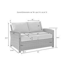 Load image into Gallery viewer, Bradenton 4Pc Outdoor Wicker Conversation Set Gray/Weathered Brown - Loveseat, Coffee Table, & 2 Arm Chairs