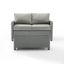 Load image into Gallery viewer, Bradenton 2Pc Outdoor Wicker Conversation Set Gray/Gray - Loveseat & Coffee Table