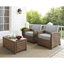 Load image into Gallery viewer, Bradenton 2Pc Outdoor Wicker Armchair Set Gray/Weathered Brown - 2 Armchairs