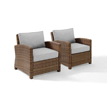 Load image into Gallery viewer, Bradenton 2Pc Outdoor Wicker Armchair Set Gray/Weathered Brown - 2 Armchairs