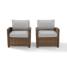 Load image into Gallery viewer, Bradenton 2Pc Outdoor Wicker Armchair Set Gray/Weathered Brown - 2 Armchairs