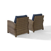 Load image into Gallery viewer, Bradenton 2Pc Outdoor Wicker Armchair Set Navy/Weathered Brown - 2 Armchairs