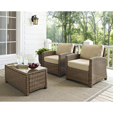 Load image into Gallery viewer, Bradenton 2Pc Outdoor Wicker Armchair Set Sand/Weathered Brown - 2 Armchairs