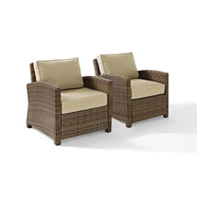 Load image into Gallery viewer, Bradenton 2Pc Outdoor Wicker Armchair Set Sand/Weathered Brown - 2 Armchairs