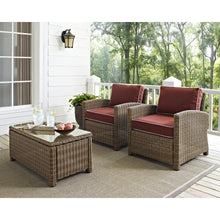 Load image into Gallery viewer, Bradenton 2Pc Outdoor Wicker Armchair Set Sangria/Weathered Brown - 2 Armchairs