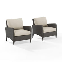 Load image into Gallery viewer, Kiawah 2Pc Outdoor Wicker Chair Set Sand/Brown - 2 Armchairs
