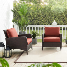 Load image into Gallery viewer, Kiawah 2Pc Outdoor Wicker Chair Set Sangria/Brown - 2 Armchairs