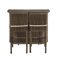 Load image into Gallery viewer, Bradenton 3Pc Outdoor Wicker Bar Set Sand/Weathered Brown - Bar & 2 Stools