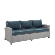 Load image into Gallery viewer, Bradenton Outdoor Wicker Sofa Navy/Gray