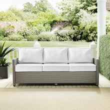 Load image into Gallery viewer, Bradenton Outdoor Wicker Sofa - Sunbrella White/Gray