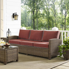 Load image into Gallery viewer, Bradenton Outdoor Wicker Sofa Sangria/Weathered Brown