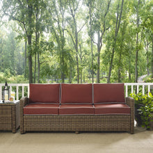 Load image into Gallery viewer, Bradenton Outdoor Wicker Sofa Sangria/Weathered Brown