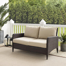Load image into Gallery viewer, Kiawah Outdoor Wicker Loveseat Sand/Brown