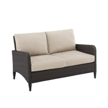 Load image into Gallery viewer, Kiawah Outdoor Wicker Loveseat Sand/Brown