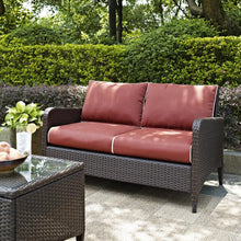 Load image into Gallery viewer, Kiawah Outdoor Wicker Loveseat Sangria/Brown
