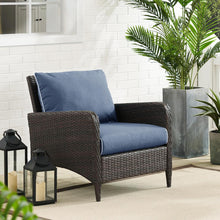 Load image into Gallery viewer, Kiawah Outdoor Wicker Armchair Blue/Brown