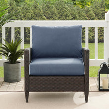 Load image into Gallery viewer, Kiawah Outdoor Wicker Armchair Blue/Brown