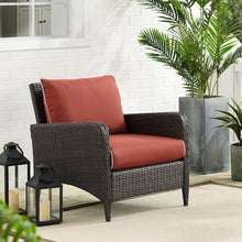 Load image into Gallery viewer, Kiawah Outdoor Wicker Armchair Sangria/Brown