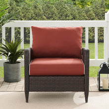 Load image into Gallery viewer, Kiawah Outdoor Wicker Armchair Sangria/Brown
