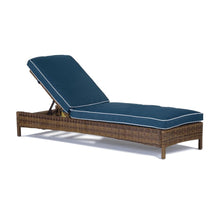 Load image into Gallery viewer, Bradenton Outdoor Wicker Chaise Lounge Navy/Weathered Brown