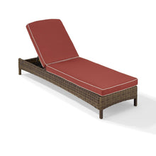 Load image into Gallery viewer, Bradenton Outdoor Wicker Chaise Lounge Sangria/Weathered Brown
