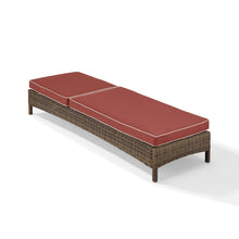 Load image into Gallery viewer, Bradenton Outdoor Wicker Chaise Lounge Sangria/Weathered Brown