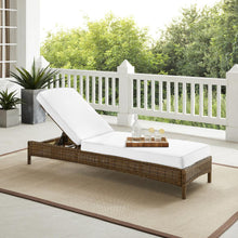 Load image into Gallery viewer, Bradenton Outdoor Wicker Chaise Lounge - Sunbrella White/Weathered Brown