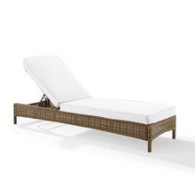 Load image into Gallery viewer, Bradenton Outdoor Wicker Chaise Lounge - Sunbrella White/Weathered Brown