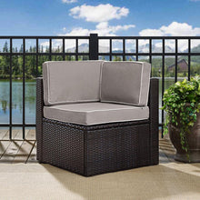 Load image into Gallery viewer, Palm Harbor Outdoor Wicker Corner Chair Gray/Brown
