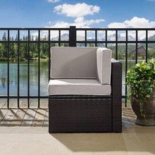 Load image into Gallery viewer, Palm Harbor Outdoor Wicker Corner Chair Gray/Brown