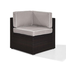 Load image into Gallery viewer, Palm Harbor Outdoor Wicker Corner Chair Gray/Brown