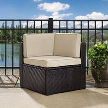 Load image into Gallery viewer, Palm Harbor Outdoor Wicker Corner Chair Sand/Brown