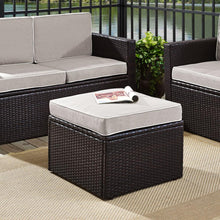 Load image into Gallery viewer, Palm Harbor Outdoor Wicker Ottoman Gray/Brown