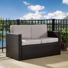 Load image into Gallery viewer, Palm Harbor Outdoor Wicker Loveseat Gray/Brown